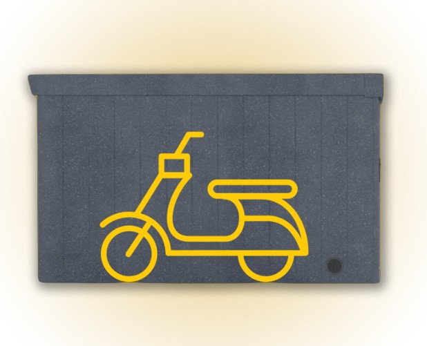 Přístřešek pro motorky boční pohled